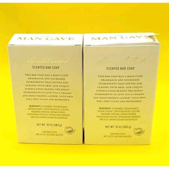 Set of 2 Mens CST CommonWealth Bath Bar Soap Man Cave Sandalwood Spiced Woods - Picture 5 of 5